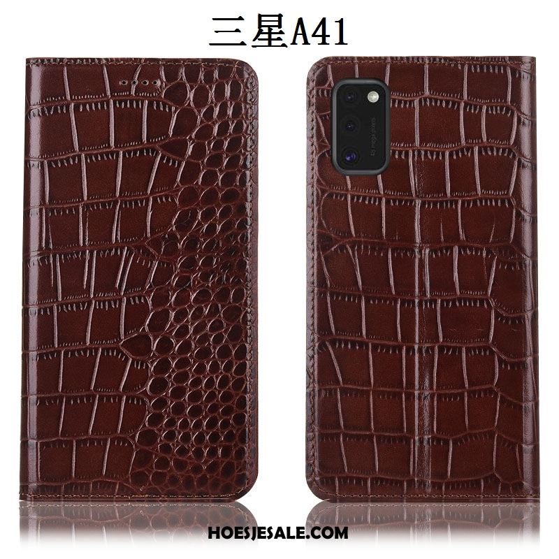 Samsung Galaxy A41 Hoesje Anti-fall Ster Hoes Bescherming Leren Etui Goedkoop