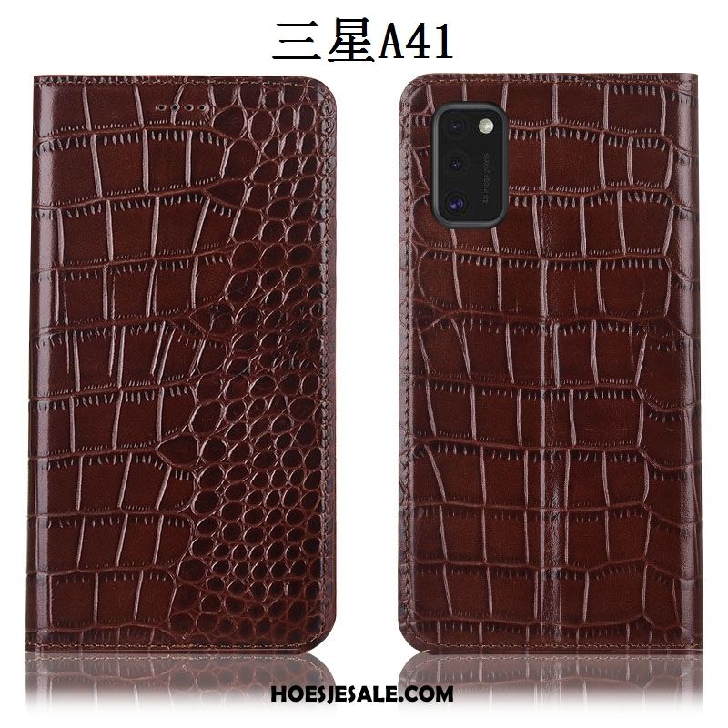 Samsung Galaxy A41 Hoesje Anti-fall Ster Hoes Bescherming Leren Etui Goedkoop