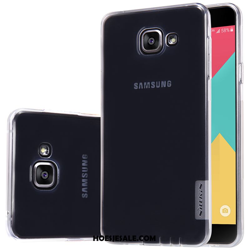 Samsung Galaxy A5 2016 Hoesje Doorzichtig Wit Mobiele Telefoon Goud Zacht Winkel