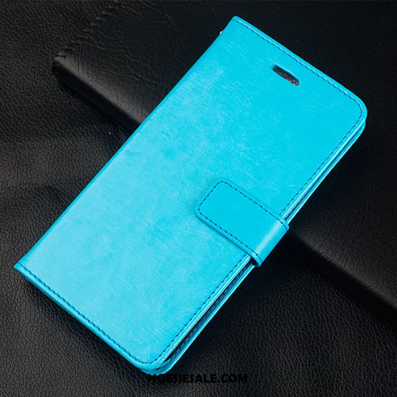 Samsung Galaxy A50 Hoesje Ster Leren Etui Donkerblauw Mobiele Telefoon Folio Goedkoop