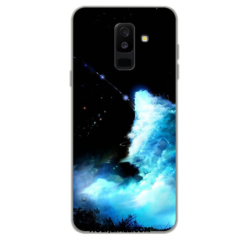 Samsung Galaxy A6+ Hoesje Anti-fall Blauw Mobiele Telefoon Eenvoudige All Inclusive Korting