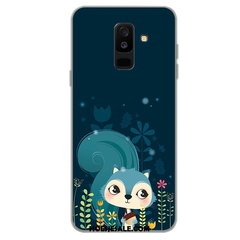 Samsung Galaxy A6+ Hoesje Anti-fall Blauw Mobiele Telefoon Eenvoudige All Inclusive Korting