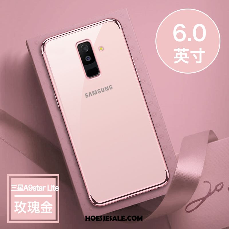 Samsung Galaxy A6+ Hoesje Blauw Hoes Zacht Doorzichtig Ster Sale