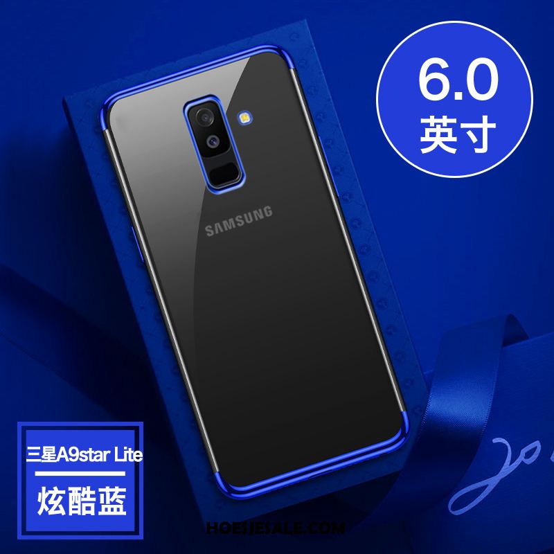 Samsung Galaxy A6+ Hoesje Blauw Hoes Zacht Doorzichtig Ster Sale