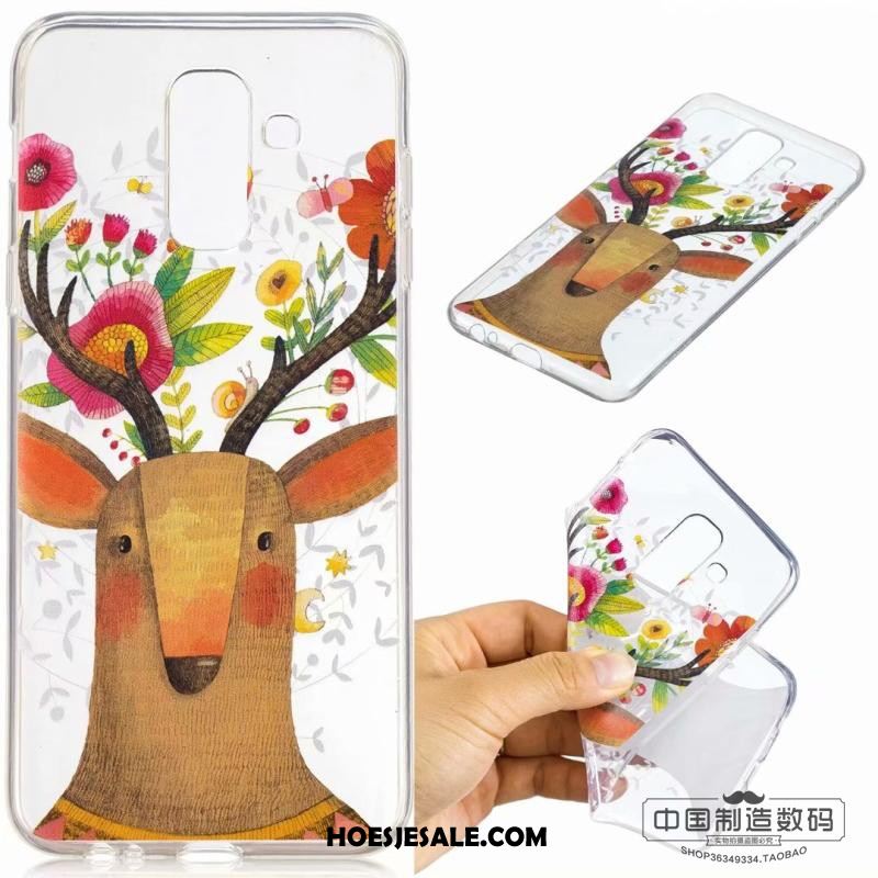 Samsung Galaxy A6+ Hoesje Doorzichtig Anti-fall Mobiele Telefoon Roze Ster Kopen