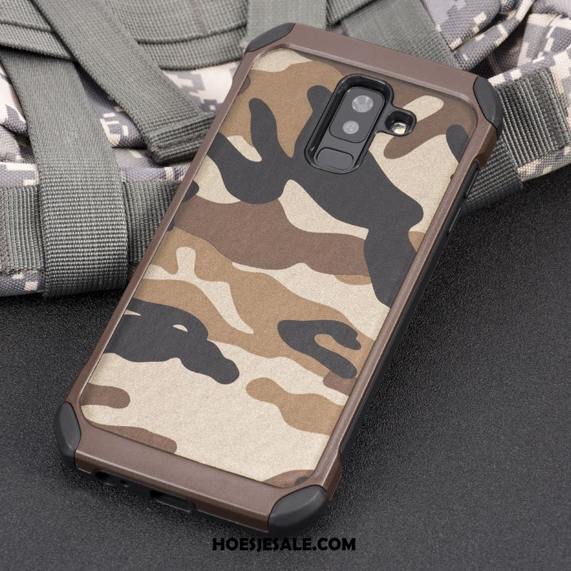 Samsung Galaxy A6 Hoesje Groen Camouflage Trend All Inclusive Bescherming Korting