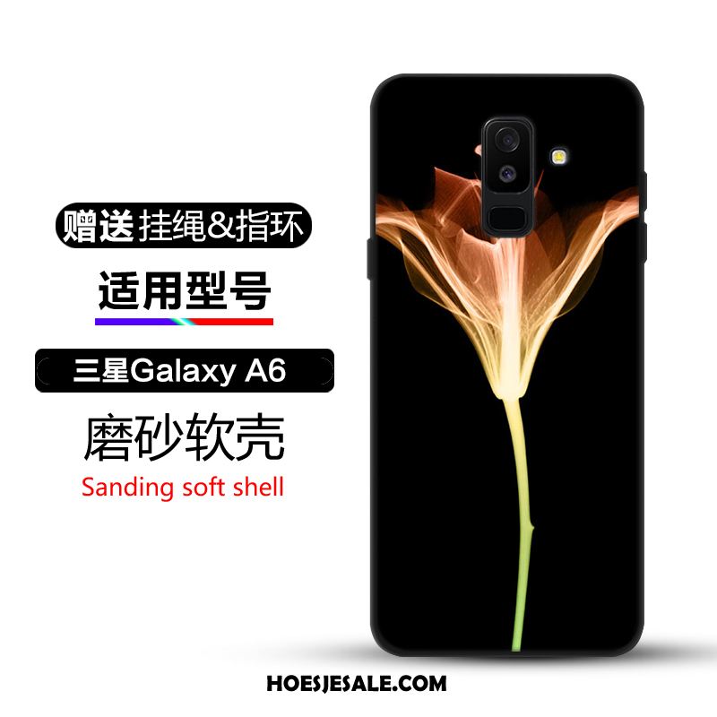 Samsung Galaxy A6+ Hoesje Hoes Siliconen Bescherming Zwart Ster Kopen