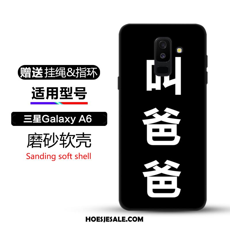 Samsung Galaxy A6+ Hoesje Hoes Siliconen Bescherming Zwart Ster Kopen