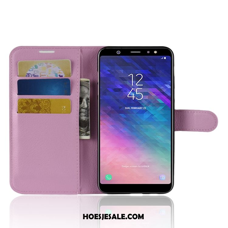 Samsung Galaxy A6+ Hoesje Kaart Mobiele Telefoon Soort Aziatische Vrucht Portemonnee Leren Etui Korting