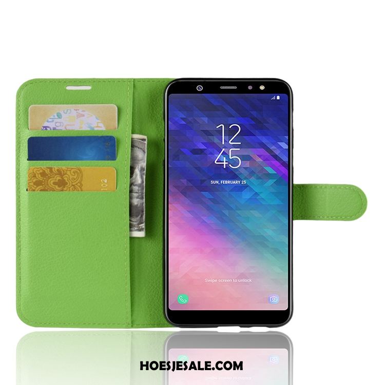 Samsung Galaxy A6+ Hoesje Kaart Mobiele Telefoon Soort Aziatische Vrucht Portemonnee Leren Etui Korting