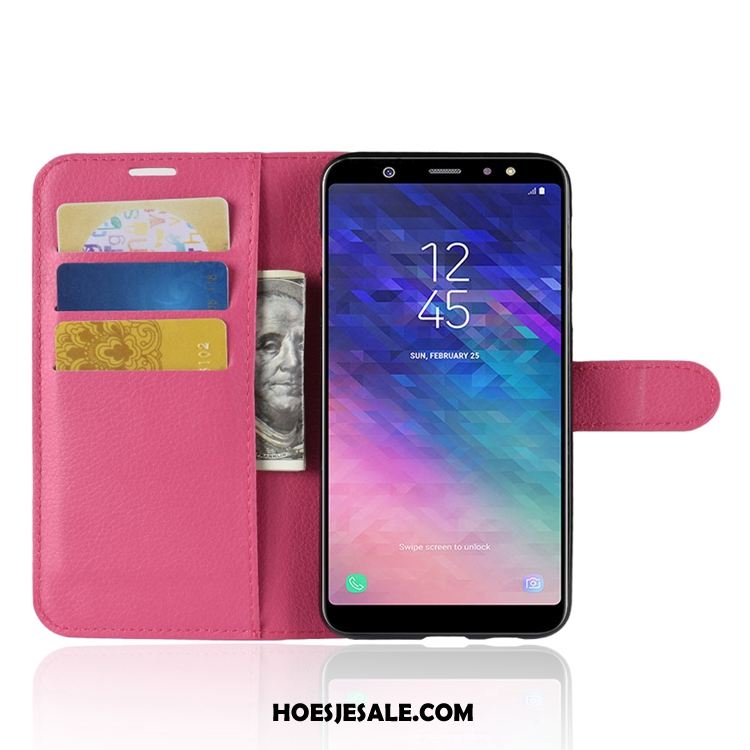 Samsung Galaxy A6+ Hoesje Kaart Mobiele Telefoon Soort Aziatische Vrucht Portemonnee Leren Etui Korting