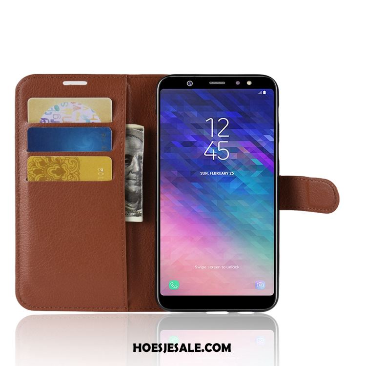 Samsung Galaxy A6+ Hoesje Kaart Mobiele Telefoon Soort Aziatische Vrucht Portemonnee Leren Etui Korting