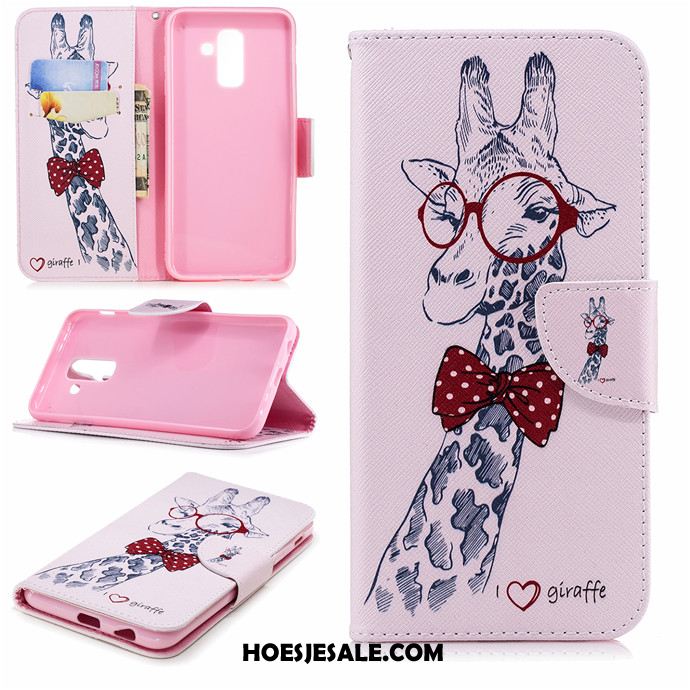 Samsung Galaxy A6+ Hoesje Leren Etui Hoes Clamshell Trend All Inclusive