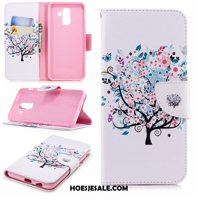 Samsung Galaxy A6+ Hoesje Leren Etui Hoes Clamshell Trend All Inclusive