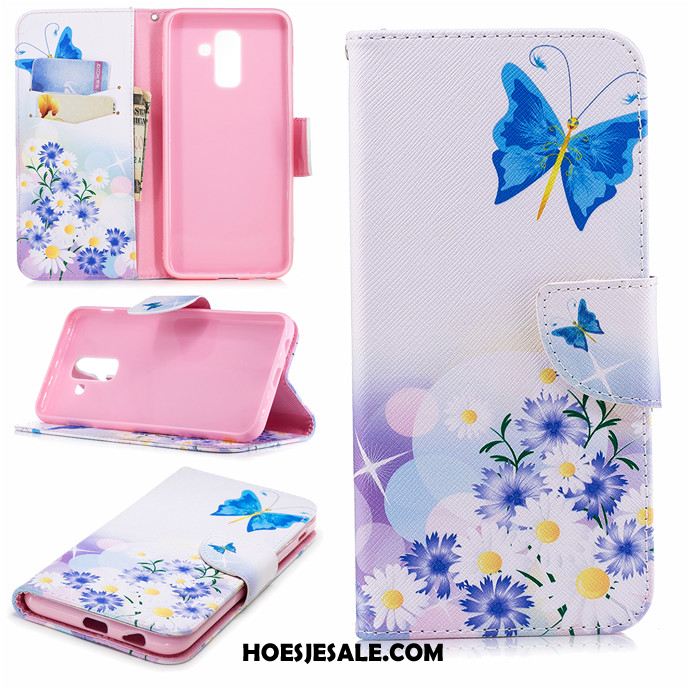 Samsung Galaxy A6+ Hoesje Leren Etui Hoes Clamshell Trend All Inclusive