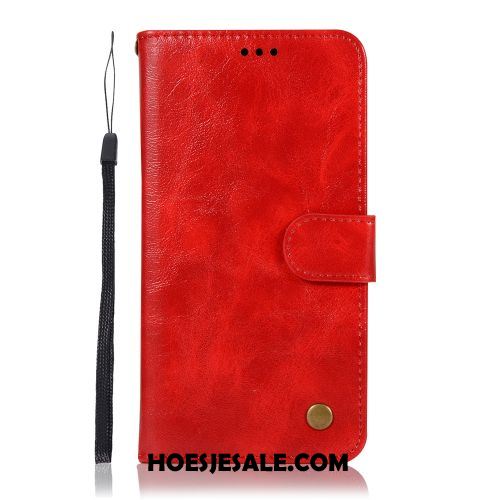 Samsung Galaxy A6+ Hoesje Portemonnee Bescherming Mobiele Telefoon Rood Folio Goedkoop