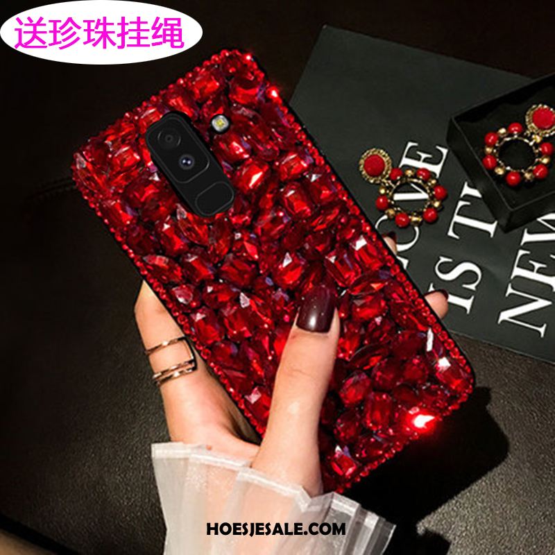 Samsung Galaxy A6 Hoesje Roze Mobiele Telefoon Bescherming Hoes Met Strass Winkel