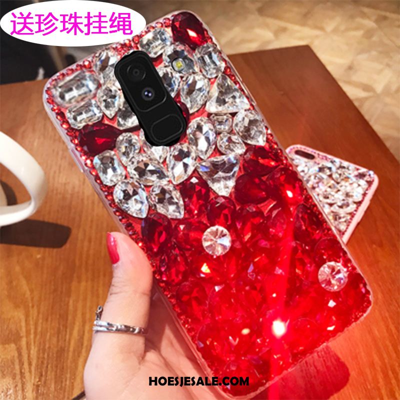 Samsung Galaxy A6 Hoesje Roze Mobiele Telefoon Bescherming Hoes Met Strass Winkel