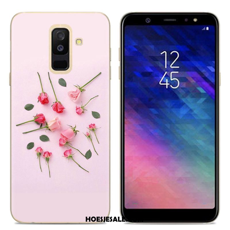 Samsung Galaxy A6+ Hoesje Siliconen Spotprent Roze Mobiele Telefoon Doorzichtig Kopen