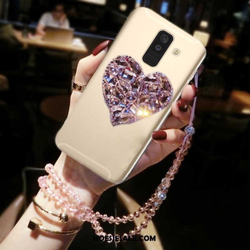 Samsung Galaxy A6+ Hoesje Ster Liefde Met Strass Hoes Anti-fall Goedkoop