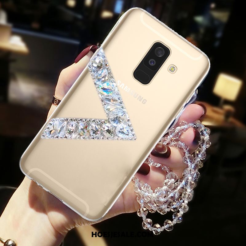 Samsung Galaxy A6+ Hoesje Ster Liefde Met Strass Hoes Anti-fall Goedkoop