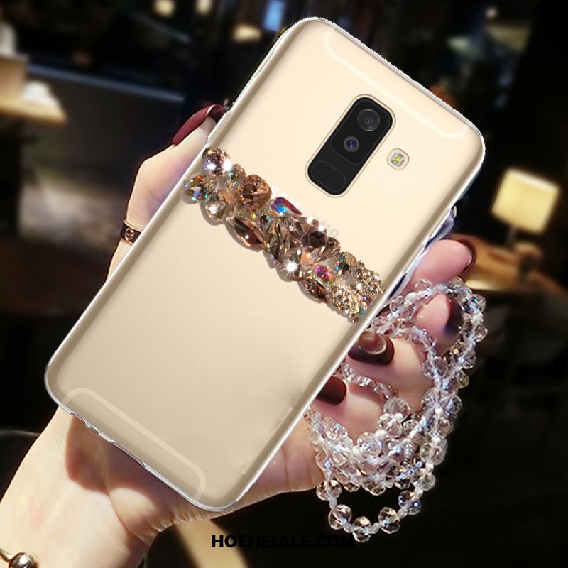 Samsung Galaxy A6+ Hoesje Ster Liefde Met Strass Hoes Anti-fall Goedkoop