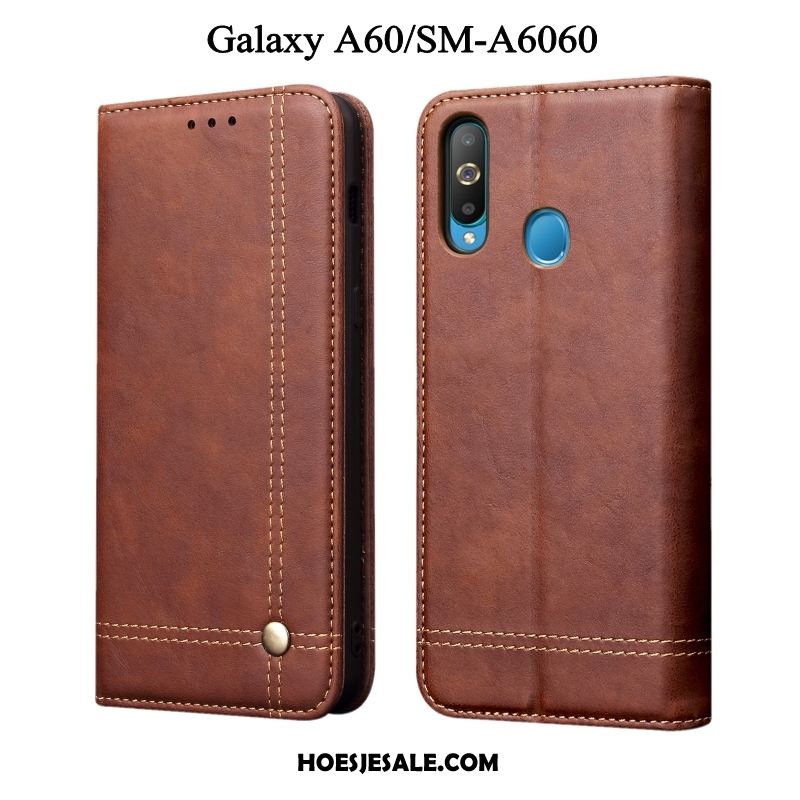 Samsung Galaxy A60 Hoesje All Inclusive Rood Folio Mobiele Telefoon Leren Etui Aanbiedingen