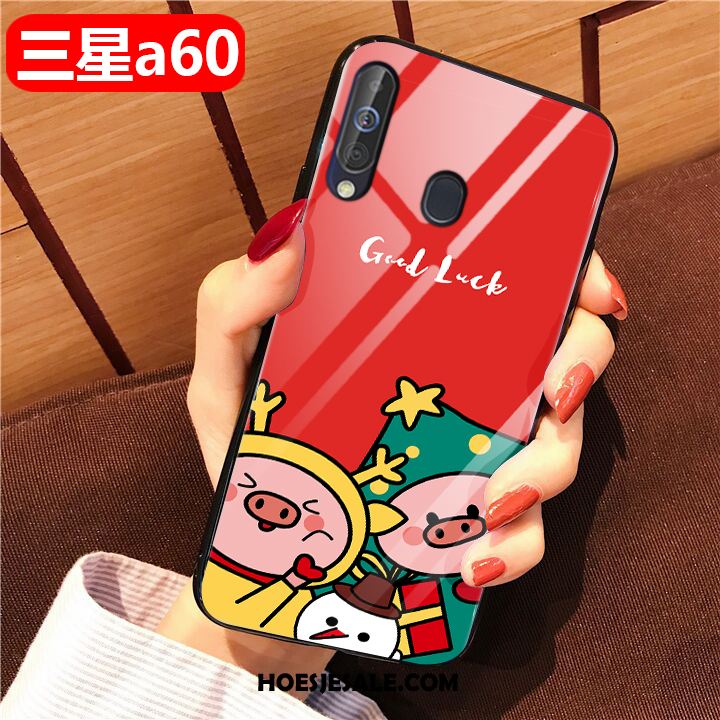 Samsung Galaxy A60 Hoesje Rood Net Red Mobiele Telefoon Zacht All Inclusive Goedkoop