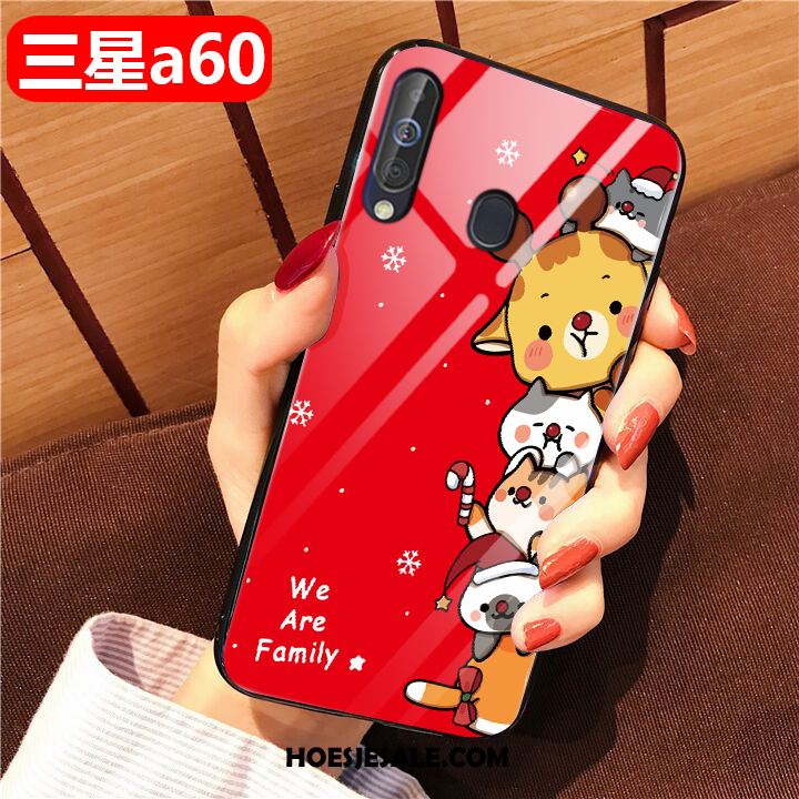 Samsung Galaxy A60 Hoesje Rood Net Red Mobiele Telefoon Zacht All Inclusive Goedkoop