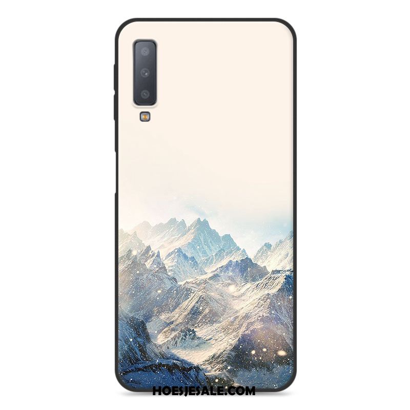 Samsung Galaxy A7 2018 Hoesje Blauw Bescherming Anti-fall Zacht Mobiele Telefoon Goedkoop