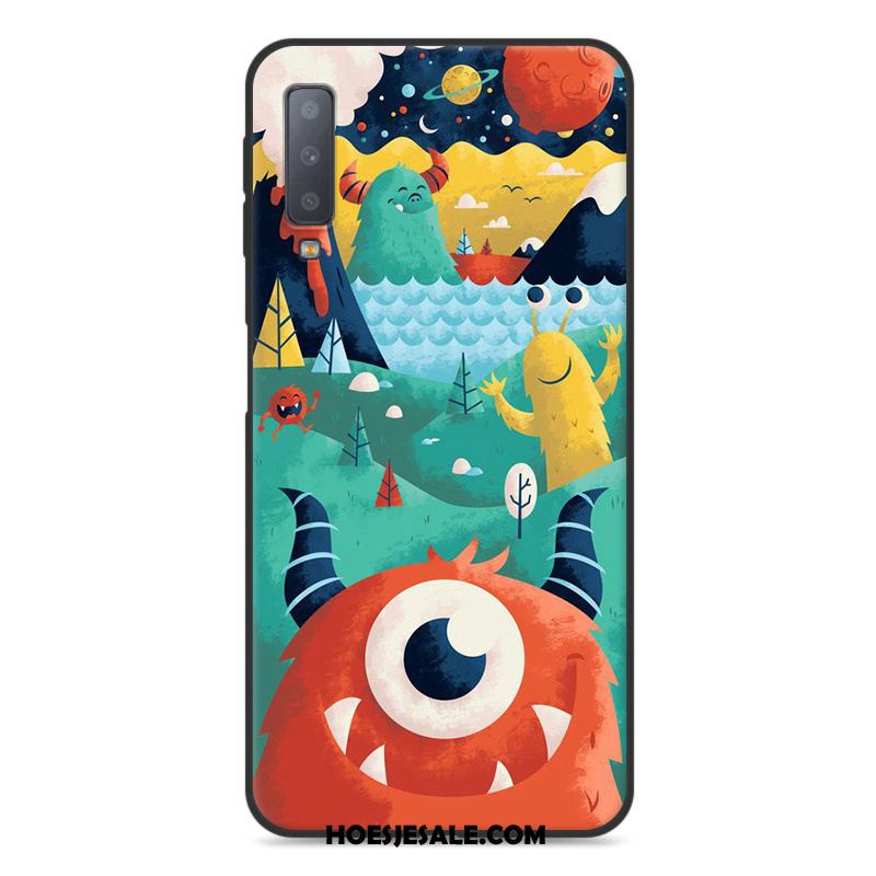 Samsung Galaxy A7 2018 Hoesje Blauw Bescherming Anti-fall Zacht Mobiele Telefoon Goedkoop