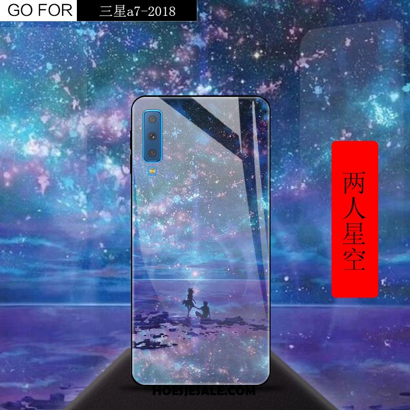 Samsung Galaxy A7 2018 Hoesje Glas Kleurverloop Hoes Mobiele Telefoon Ster Kopen
