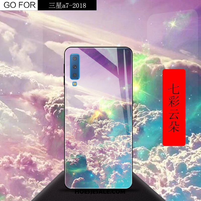 Samsung Galaxy A7 2018 Hoesje Glas Kleurverloop Hoes Mobiele Telefoon Ster Kopen
