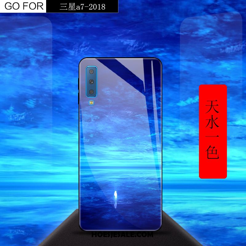 Samsung Galaxy A7 2018 Hoesje Glas Kleurverloop Hoes Mobiele Telefoon Ster Kopen