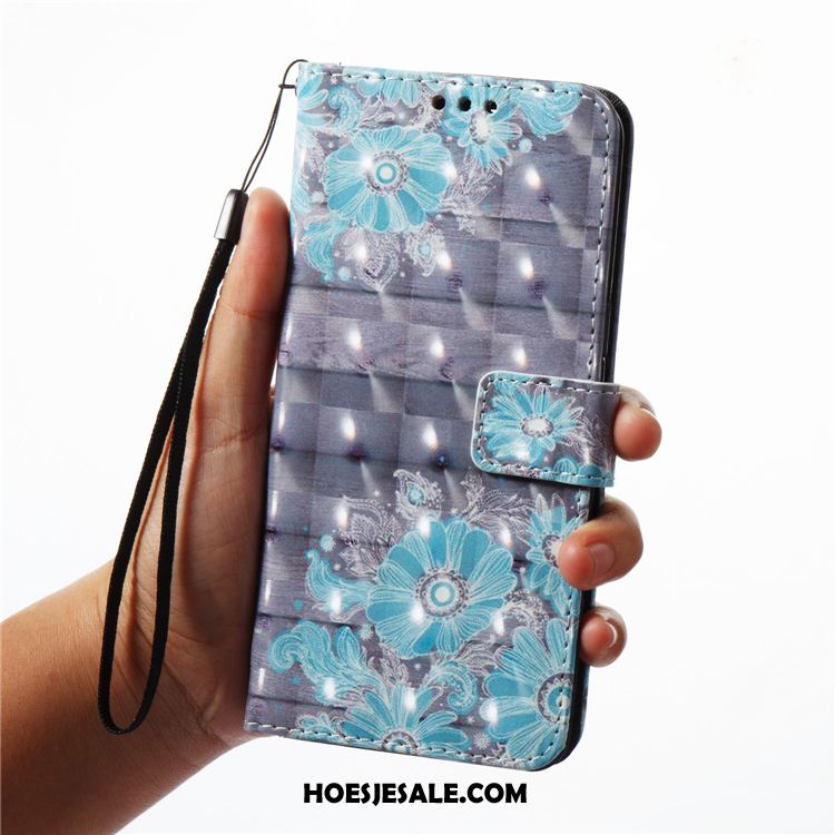 Samsung Galaxy A7 2018 Hoesje Leren Etui Anti-fall Blauw Hoes Mobiele Telefoon Korting