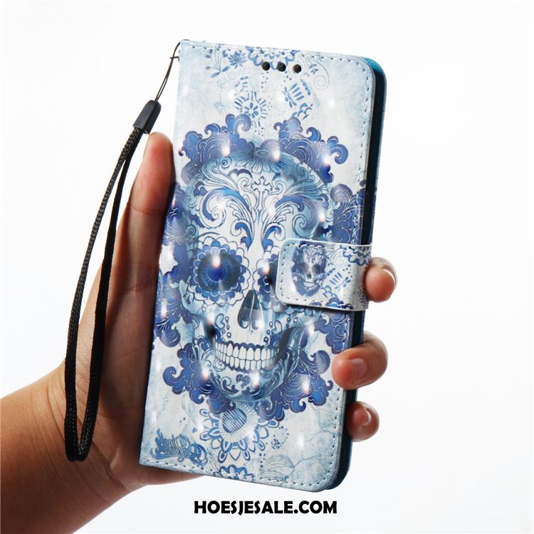 Samsung Galaxy A7 2018 Hoesje Leren Etui Anti-fall Blauw Hoes Mobiele Telefoon Korting