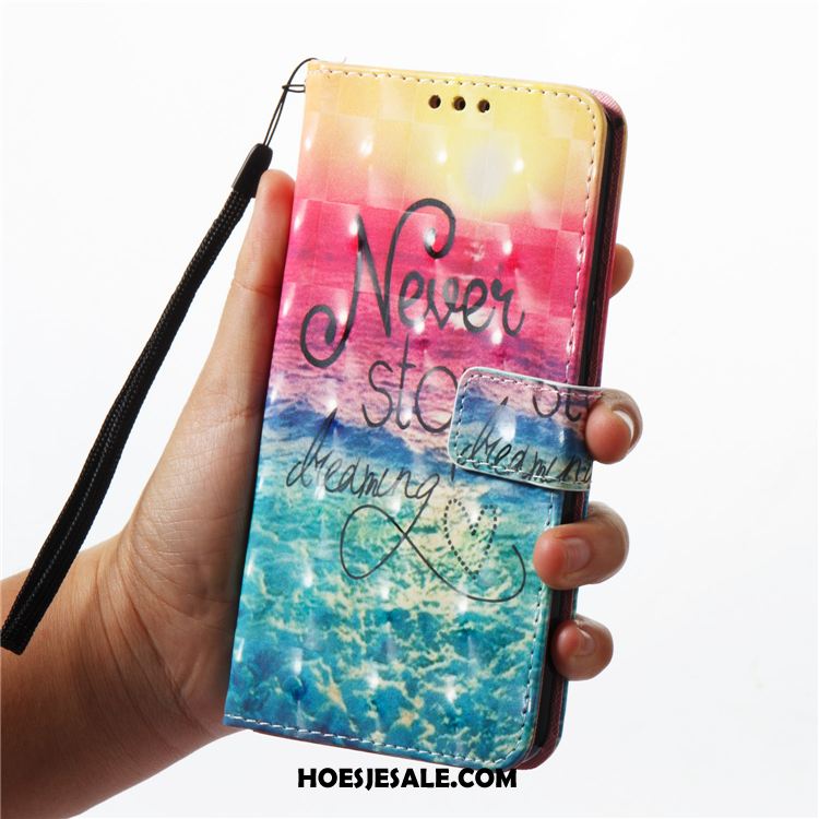 Samsung Galaxy A7 2018 Hoesje Leren Etui Anti-fall Blauw Hoes Mobiele Telefoon Korting