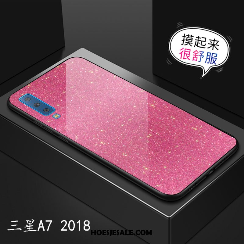 Samsung Galaxy A7 2018 Hoesje Mobiele Telefoon Hoes Effen Kleur Trendy Merk Ster Aanbiedingen