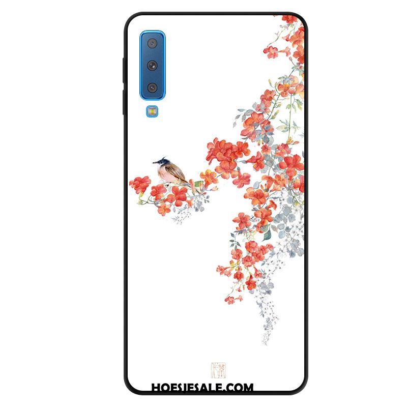 Samsung Galaxy A7 2018 Hoesje Schrobben Kunst Blauw Wind Anti-fall Goedkoop