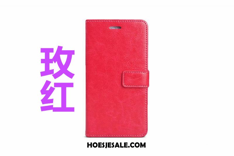 Samsung Galaxy A7 2018 Hoesje Skärmskydd Leren Etui Diepe Kleur Folio Hoes Sale