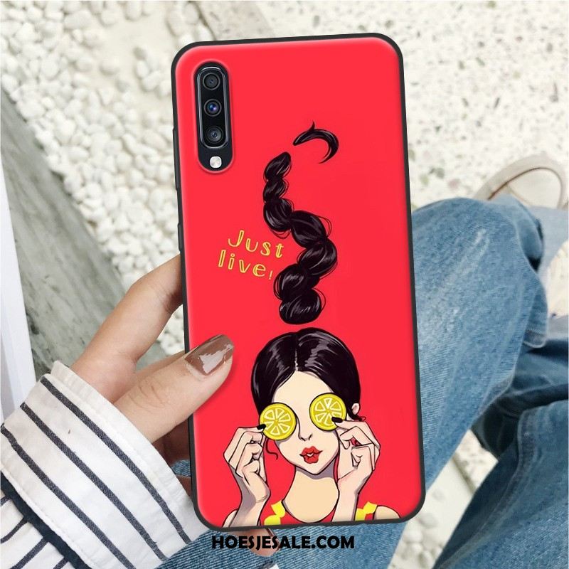 Samsung Galaxy A70 Hoesje Mobiele Telefoon Hoes Net Red Rood Zacht Sale