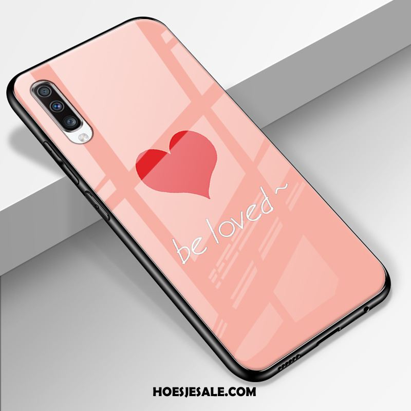 Samsung Galaxy A70 Hoesje Pas Spotprent Roze Glas Lovers Sale