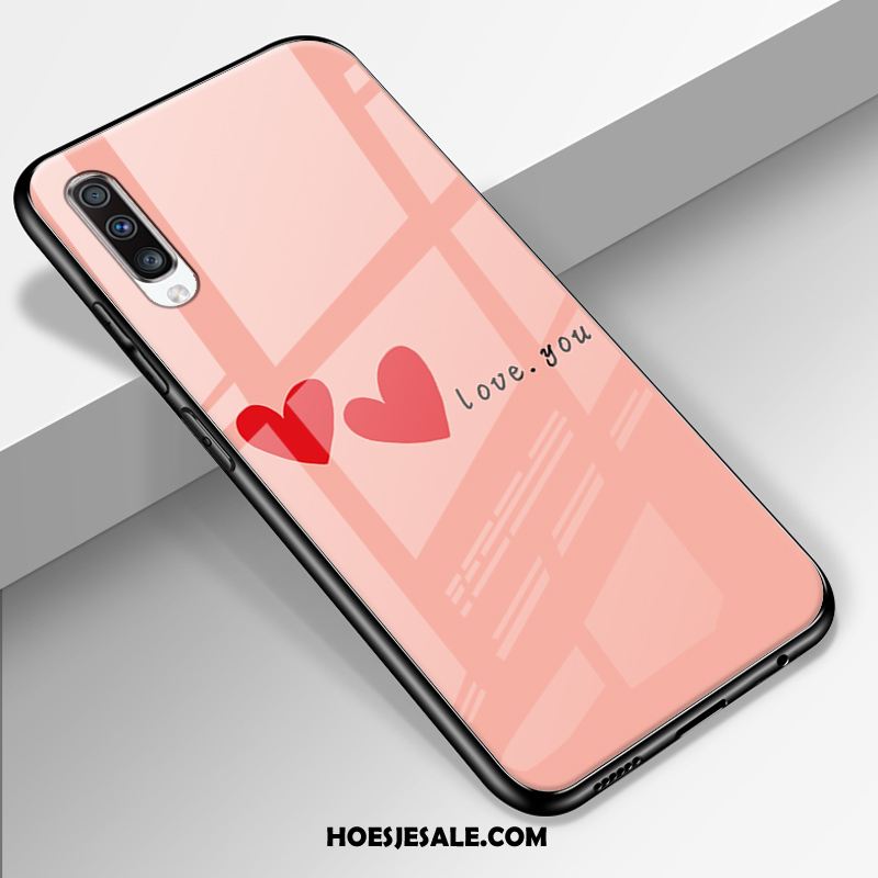 Samsung Galaxy A70 Hoesje Pas Spotprent Roze Glas Lovers Sale