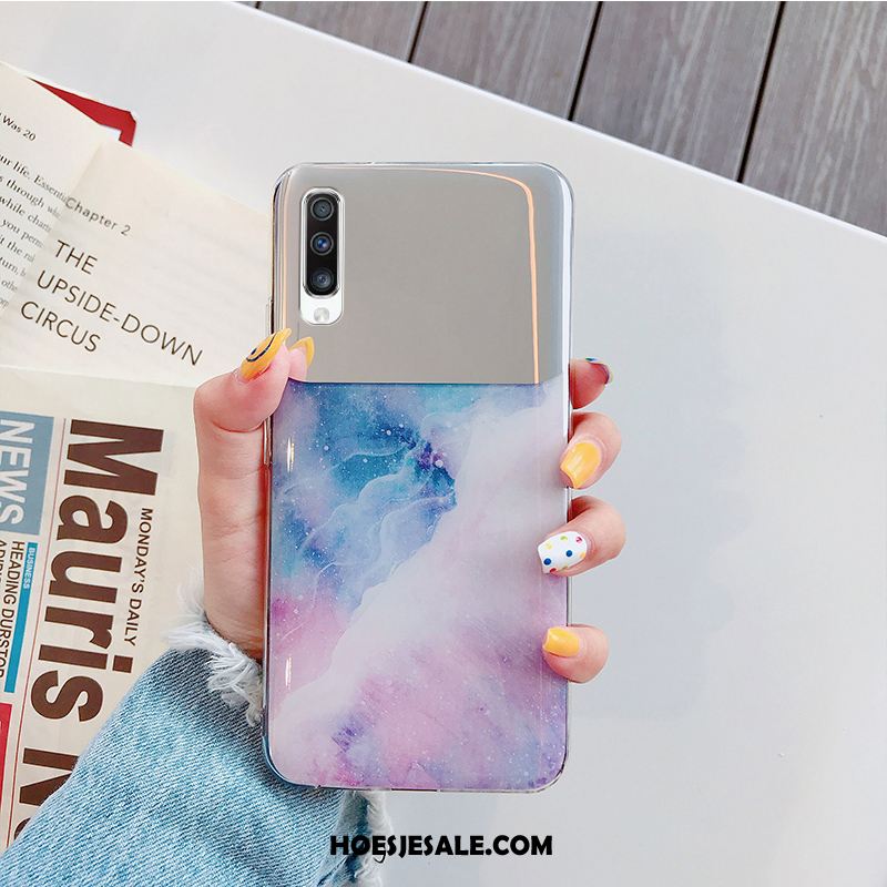 Samsung Galaxy A70s Hoesje Hoes Eenvoudige Bescherming Purper Zacht Winkel