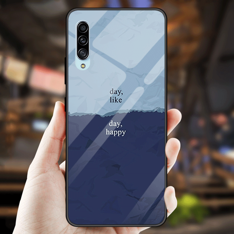 Samsung Galaxy A70s Hoesje Ster Effen Kleur Tempereren Hoes Eenvoudige Online