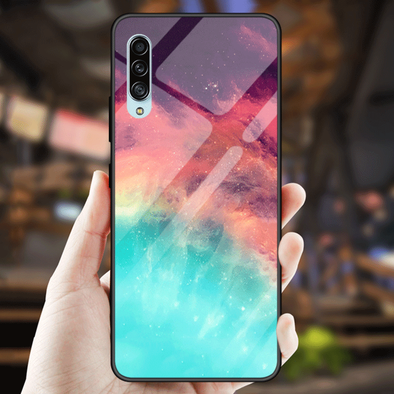 Samsung Galaxy A70s Hoesje Ster Effen Kleur Tempereren Hoes Eenvoudige Online