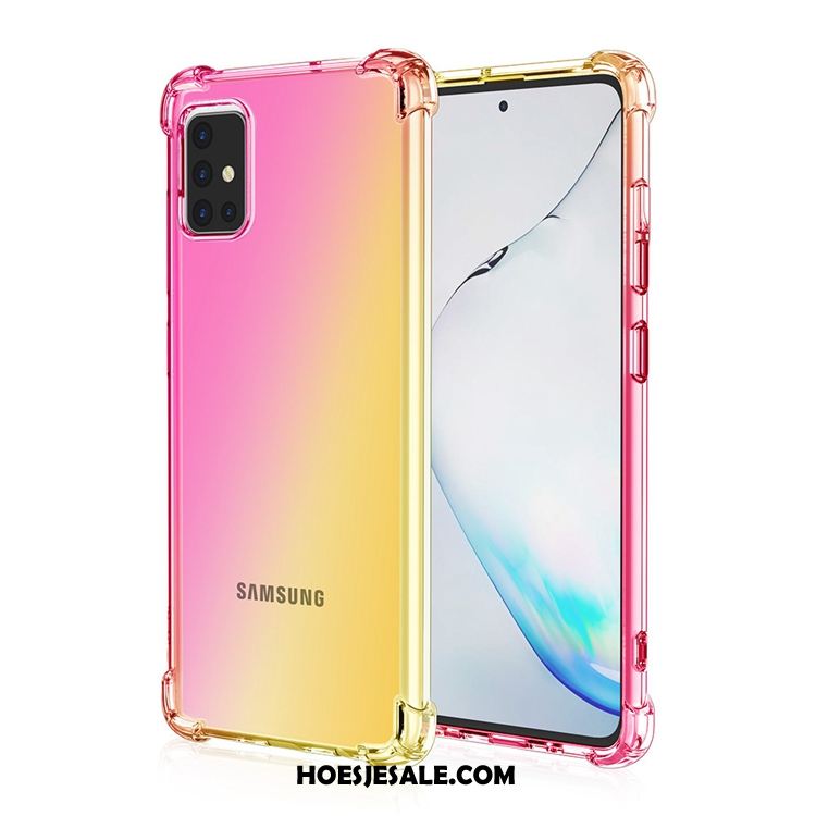 Samsung Galaxy A71 Hoesje Regenboog All Inclusive Anti-fall Gasbag Goud Goedkoop