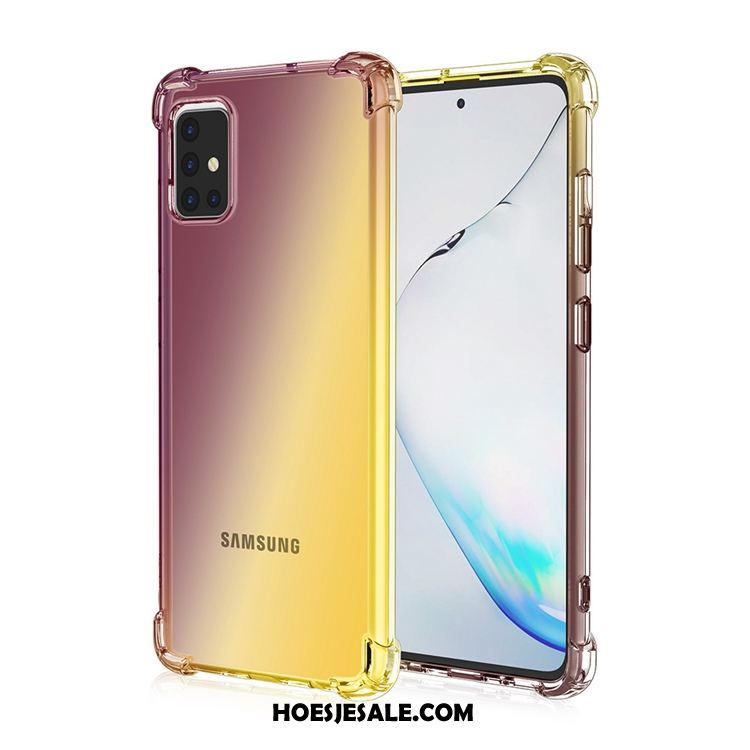 Samsung Galaxy A71 Hoesje Regenboog All Inclusive Anti-fall Gasbag Goud Goedkoop