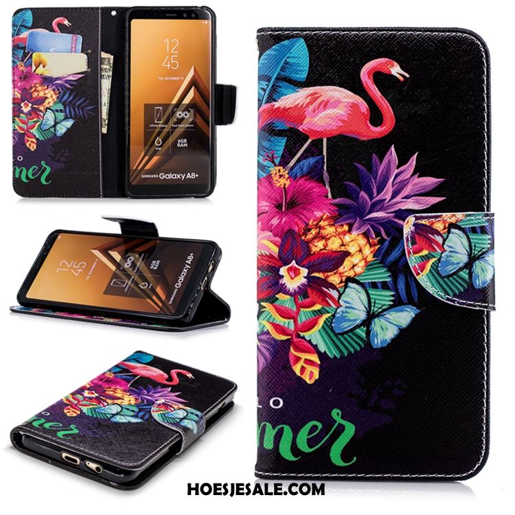 Samsung Galaxy A8 2018 Hoesje Bescherming Hoes Wit Leren Etui All Inclusive Kopen