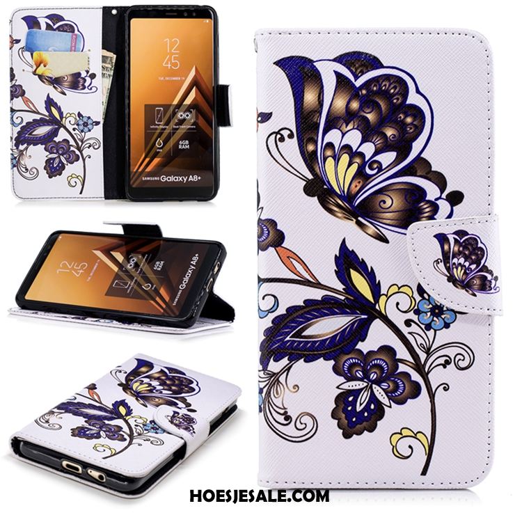 Samsung Galaxy A8 2018 Hoesje Bescherming Hoes Wit Leren Etui All Inclusive Kopen